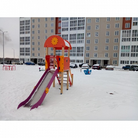 ДИО 03020 Детский игровой комплекс серии солнышко "Лето" (скат металлический) Н-1200