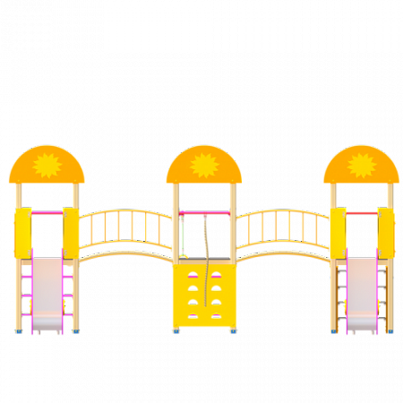 ДИО 03050 Детский игровой комплекс серии солнышко "Лучик" Н-1200 и Н-1200 (скат металлический)