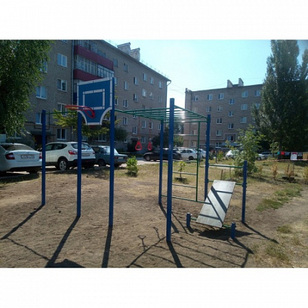 СОВ 04460 Кроссфит Рукоход со скамьей для пресса и шведской стенкой