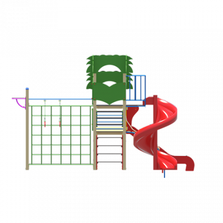 ДИО 02120 Детский игровой комплекс серии джунгли "Тарзан" Н-1200 и Н-2000 (винтовой скат)