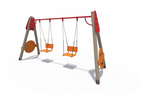 ИО 01160 Качели деревянные Смайлик (сиденье со спинкой)