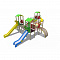 ДИО 13091 Детский игровой комплекс Переходы 2 с металлическими горками Н-1200,1500 и винтовым скатом Н-2000