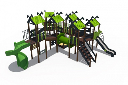 ДИО 06070.1 Игровой комплекс серии Лесная долина Н-1200 (Н-900 и винтовой скат Н-2000)