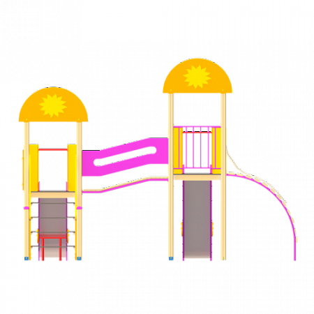 ДИО 03030 Детский игровой комплекс серии солнышко "Зарница" (скаты металлические) Н-1200 и Н-900
