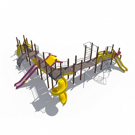 ДИО 08060 Игровой комплекс Квартал (винтовой скат 2000, металлические скаты 1500 и 900)