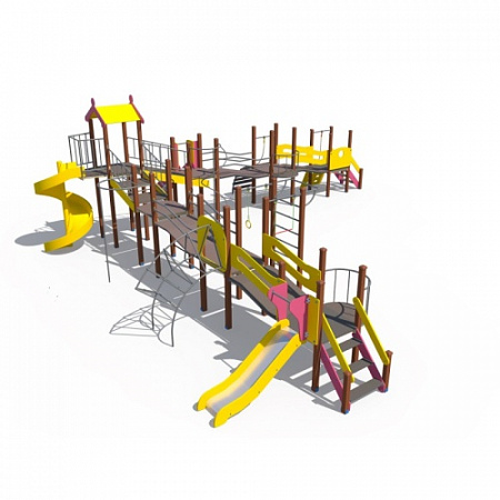 ДИО 08060 Игровой комплекс Квартал (винтовой скат 2000, металлические скаты 1500 и 900)