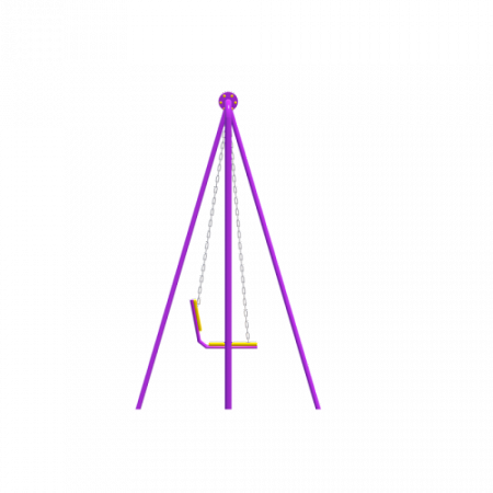 ИО 01020 Качели двойные на металлических стойках с сиденьями со спинкой