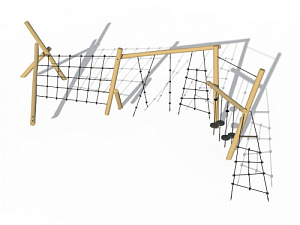 Спортивно-игровой комплекс с переходами (в виде канатных лазов)
