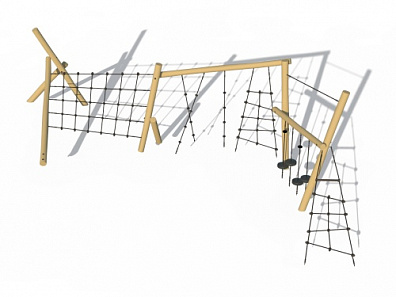Спортивно-игровой комплекс с переходами (в виде канатных лазов)