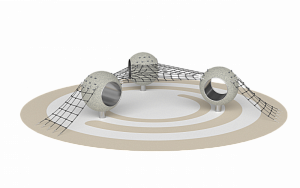 Комплекс сфер с тоннелями и канатным мостом