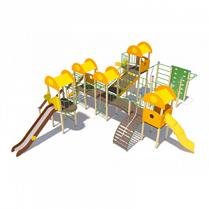 ДИО 03072 Детский игровой комплекс серии солнышко "Забава" (Н-1200, Н-2000 винтовой скат, закрытый скат, спортивный комплекс)