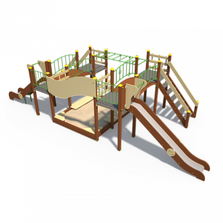 ДИО 04030 Детский игровой комплекс серии Браун с песочницей Н-1500 и Н-1200