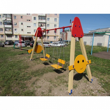 ИО 01160 Качели деревянные Смайлик (сиденье со спинкой)