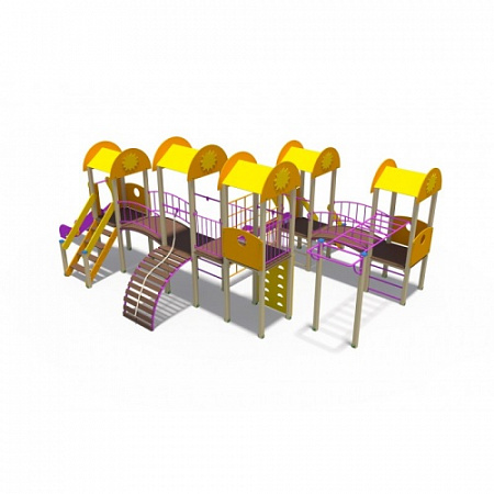 ДИО 03060 Детский игровой комплекс серии солнышко "Хоровод" Н-900 и Н-1200 9250х6400х3000