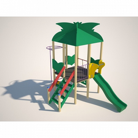 ДИО 02090 Детский игровой комплекс серии джунгли "Дом на дереве" Н-1200 (пластик. скат)