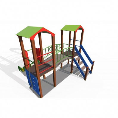 ДИО 13081 Детский игровой комплекс Опушка с металлическим скатом Н-1200