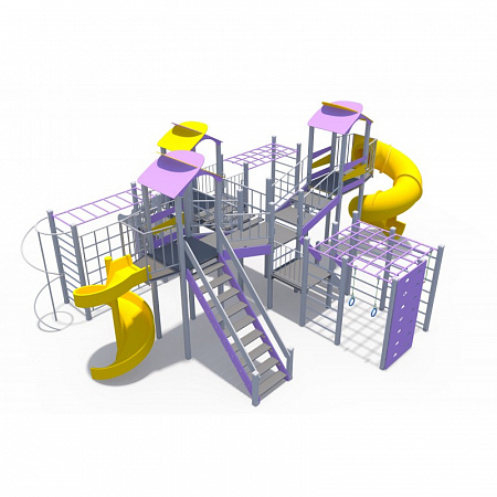 ДИО 10214.1 Игровой комплекс серии Зефир (скат пластиковый винтовой закрытый и открытый 2000 мм, скат металлический Н-1500 мм)