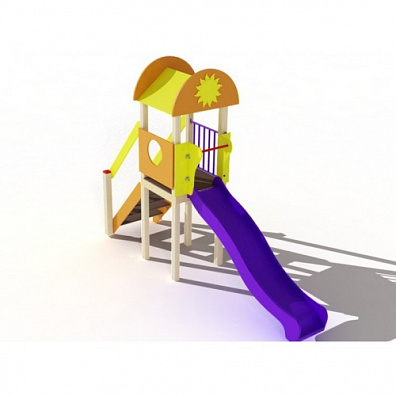 ДИО 03010 Детский игровой комплекс серии солнышко "Лето" (скат пластиковый) Н-1200