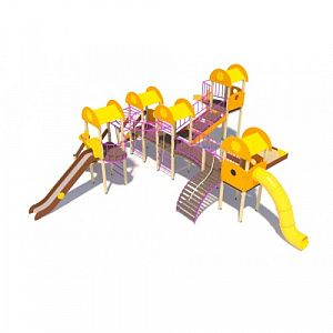 ДИО 03071 Детский игровой комплекс серии солнышко "Забава" (Н-1200, Н-2000 винтовой скат, закрытый скат)