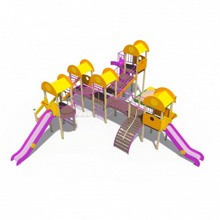 ДИО 03070 Детский игровой комплекс серии солнышко "Забава" Н-1200 и Н-2000 (винтовой скат)