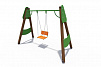 ИО 01166 Качели деревянные полянка одинарные (сиденье со спинкой)