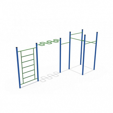 СОВ 04504 Кроссфит (турники со шведской стенкой и рукоходом змейка)