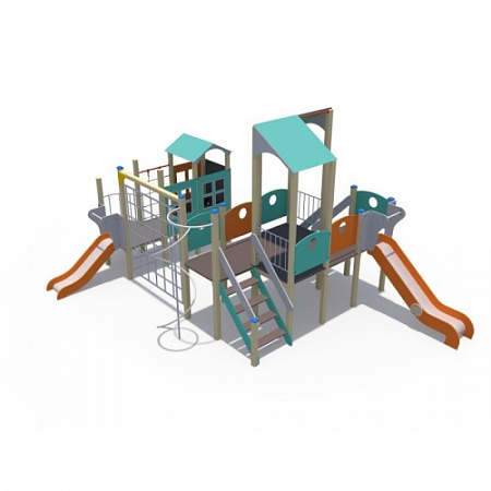 ДИО 13080.1 Детский игровой комплекс Викинг Н-1200 (с дополнительной горкой 750 мм)