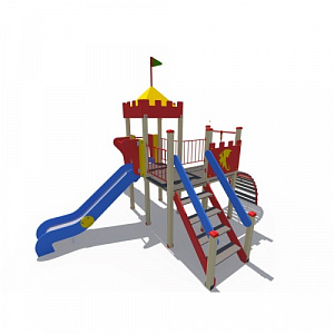 ДИО 02021 Детский игровой комплекс серии империя "Башня с двумя горками" Н-1200