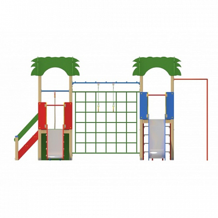 ДИО 02110 Детский игровой комплекс серии джунгли "Мадагаскар" Н-900 и Н-1200 6010х4350х3000