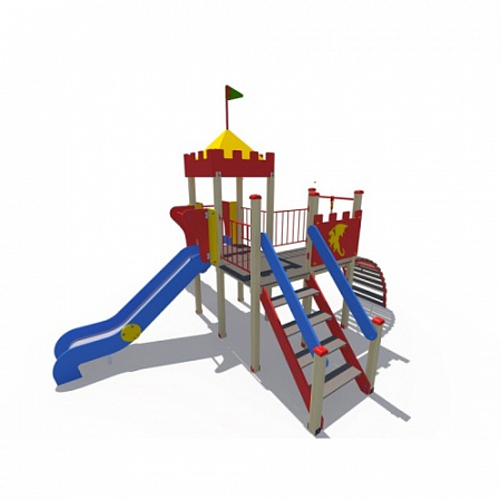 ДИО 02021 Детский игровой комплекс серии империя "Башня с двумя горками" Н-1200