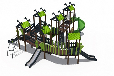 ДИО 06070.1 Игровой комплекс серии Лесная долина Н-1200 (Н-900 и винтовой скат Н-2000)