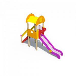 ДИО 03020 Детский игровой комплекс серии солнышко "Лето" (скат металлический) Н-1200