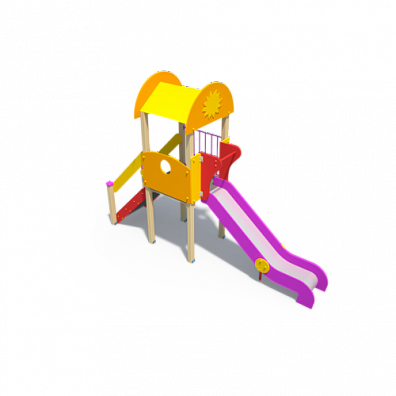 ДИО 03020 Детский игровой комплекс серии солнышко "Лето" (скат металлический) Н-1200