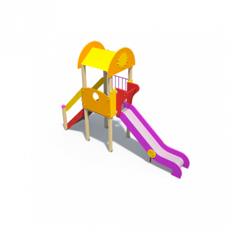 ДИО 03020 Детский игровой комплекс серии солнышко "Лето" (скат металлический) Н-1200