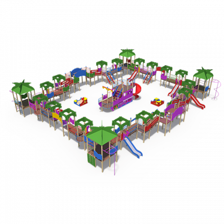 ДИО 13030 Детский игровой комплекс Гаваи Н-1200 и Н-2000 (винтовой скат)