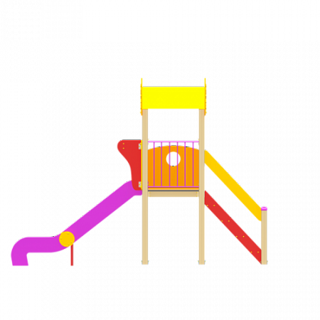 ДИО 03020 Детский игровой комплекс серии солнышко "Лето" (скат металлический) Н-1200