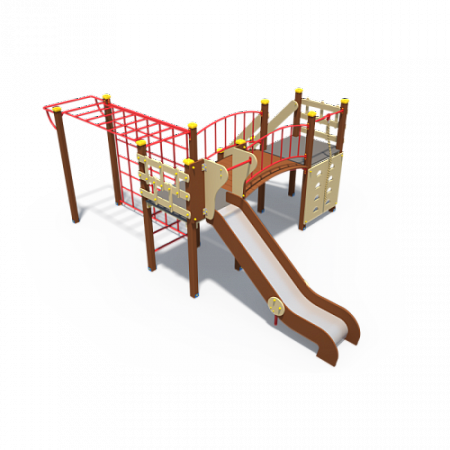 ДИО 04011 Детский игровой комплекс серии Браун в красном цвете Н-1200