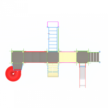 ДИО 02120 Детский игровой комплекс серии джунгли "Тарзан" Н-1200 и Н-2000 (винтовой скат)