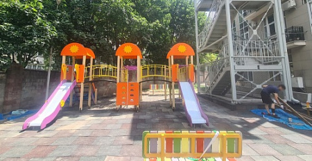 ДИО 03050 Детский игровой комплекс серии солнышко "Лучик" Н-1200 и Н-1200 (скат металлический)