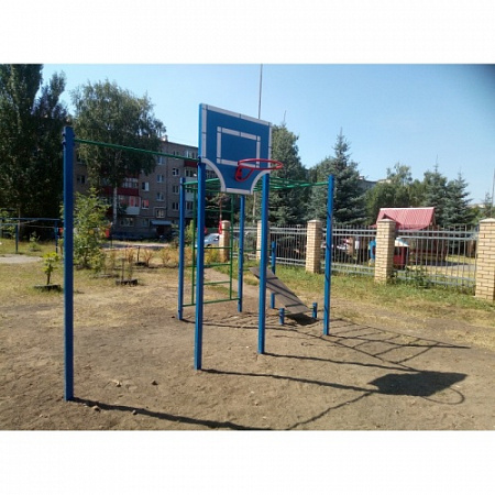 СОВ 04460 Кроссфит Рукоход со скамьей для пресса и шведской стенкой