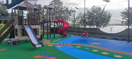 ДИО 10218 Игровой комплекс серии Браун (с горками винтовой скат 2000 мм, металлические скаты 1500 и 1200 мм)