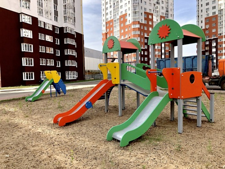 ДИО 03030 Детский игровой комплекс серии солнышко "Зарница" (скаты металлические) Н-1200 и Н-900