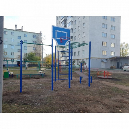 СОВ 04460 Кроссфит Рукоход со скамьей для пресса и шведской стенкой