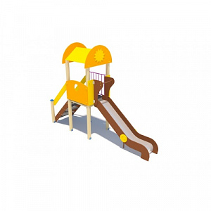 ДИО 03021 Детский игровой комплекс серии солнышко "Лето" (скат металлический) Н-1200
