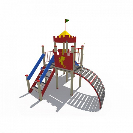 ДИО 02021 Детский игровой комплекс серии империя "Башня с двумя горками" Н-1200