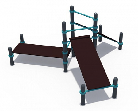 СОВ 01120.1 Воркаут Скамья для пресса (ГТО 89 мм, тройная скамья из двух наклонных и одной прямой)
