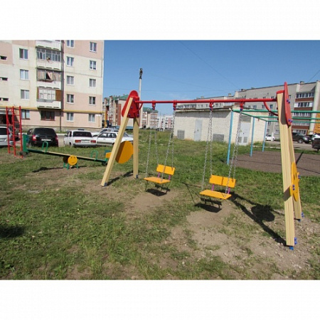 ИО 01160 Качели деревянные Смайлик (сиденье со спинкой)