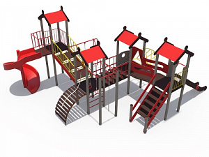 ДИО 05057 Игровой комплекс серии Городские кварталы Н-1500 и винтовой скат 2000