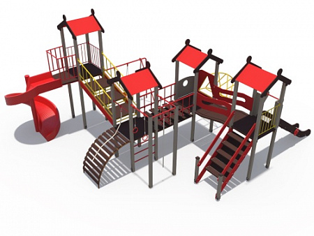 ДИО 05057 Игровой комплекс серии Городские кварталы Н-1500 и винтовой скат 2000