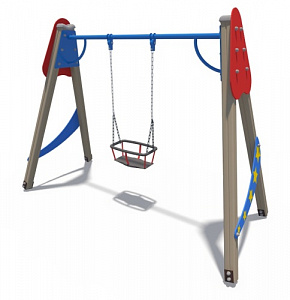 ИО 01080 Качели Звездочет деревянные с сиденьем-люлькой